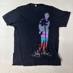 Earth Positive Jason Mraz T-Shirt‎ Mens Medium Black 2009 US Summer Tour Graphic